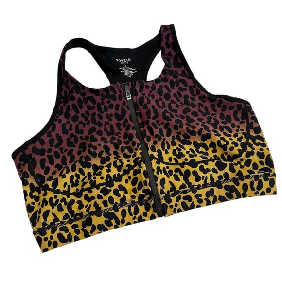 Torrid 2 zip front wireless active sports bra top BC 2632 - Picture 2 of 8